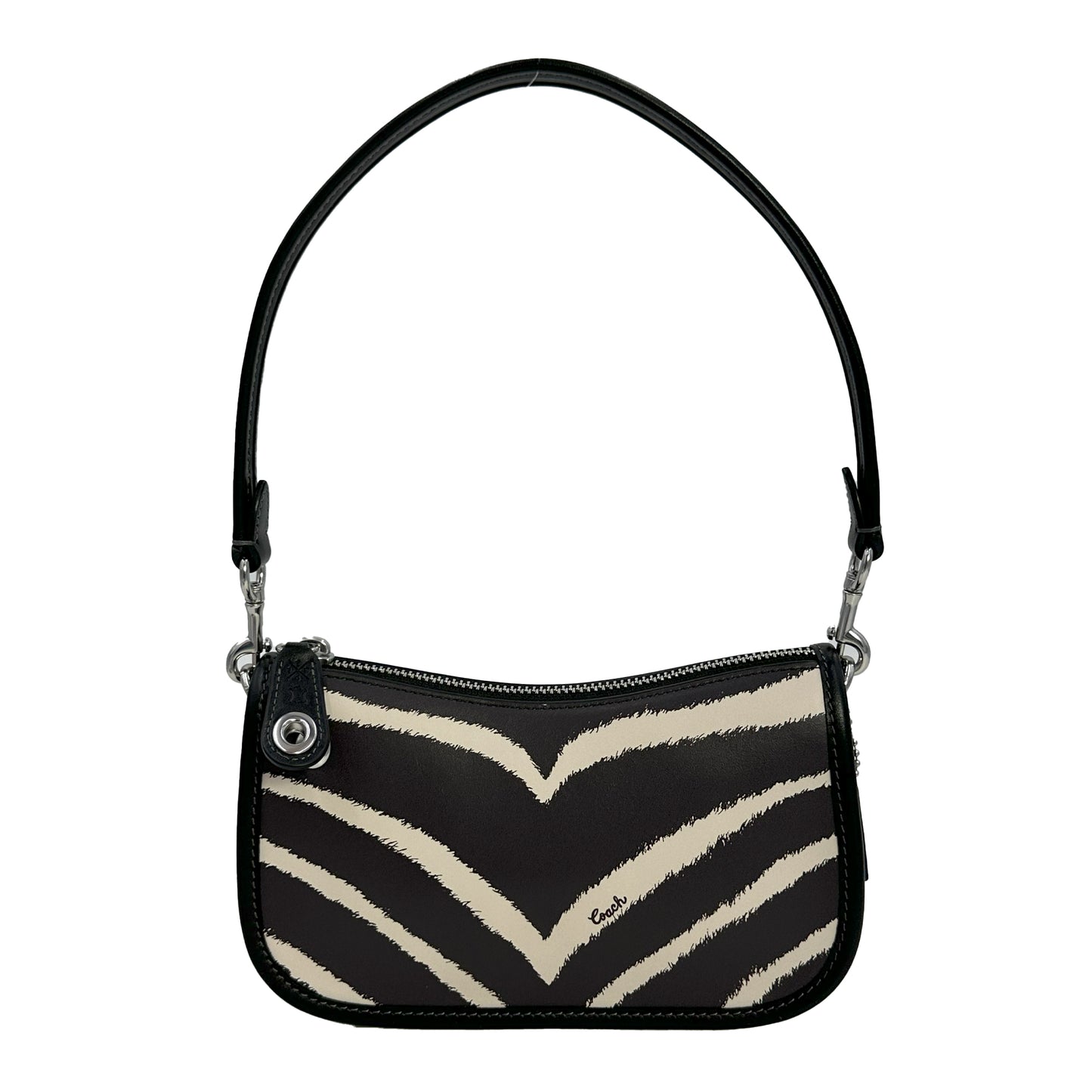 Coach Swinger 20 With Zebra Print Shoulder Bag - Black/White - 196395085163