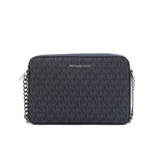 Michael Kors Jet Set MK Signature Crossbody Bag - Black