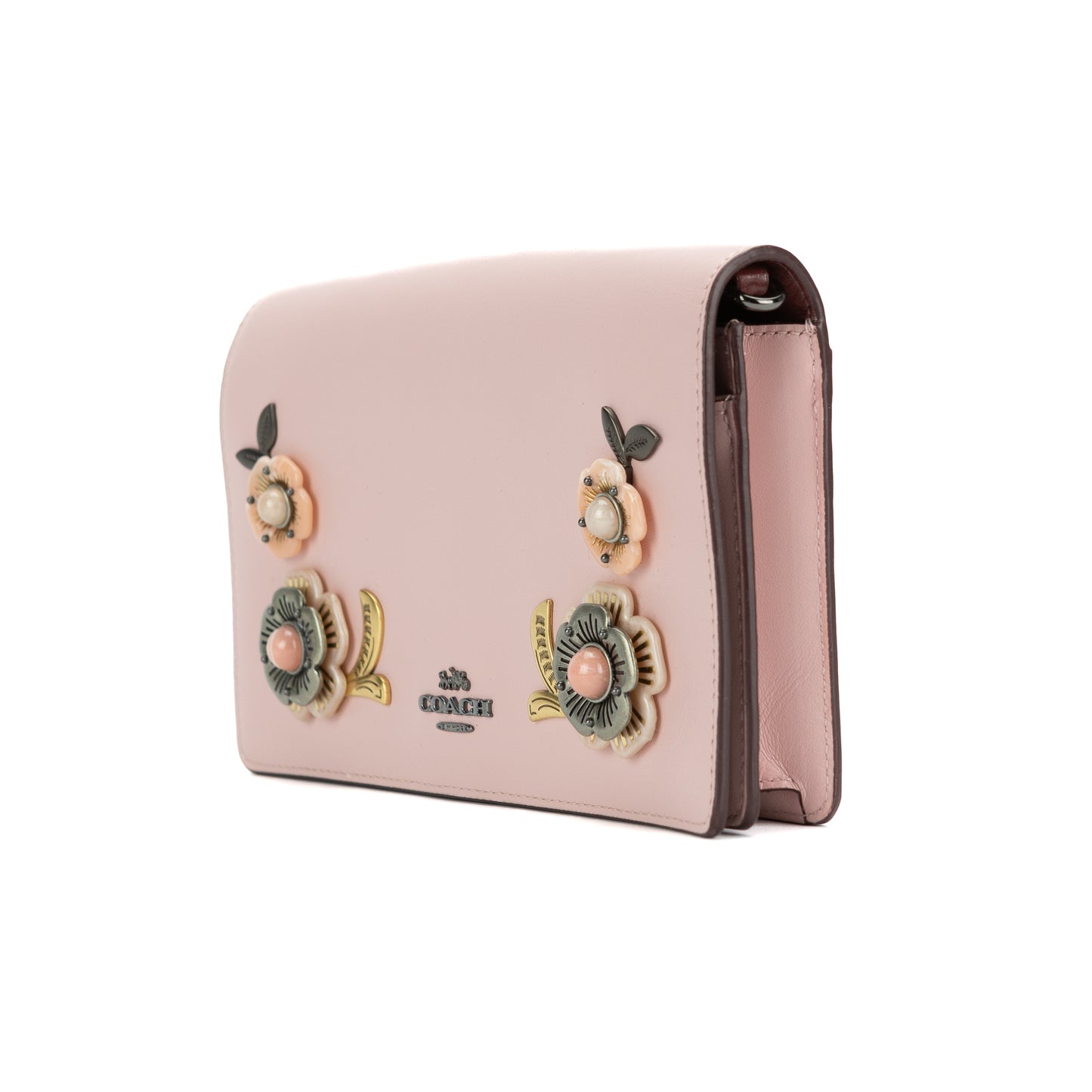 Coach Hayden Foldover Crossbody Clutch With Tea Rose Stones - Pink