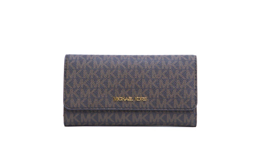 Michael Kors Jet Set Travel Large Trifold Wallet - Brown