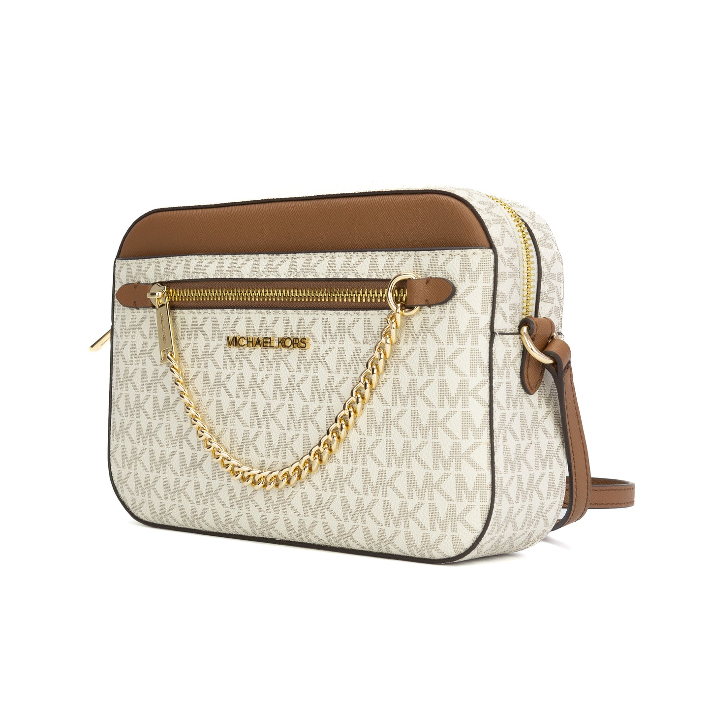 Michael Kors Jet Set East West Chain Crossbody Bag - Vanilla/Acorn - 194900274491