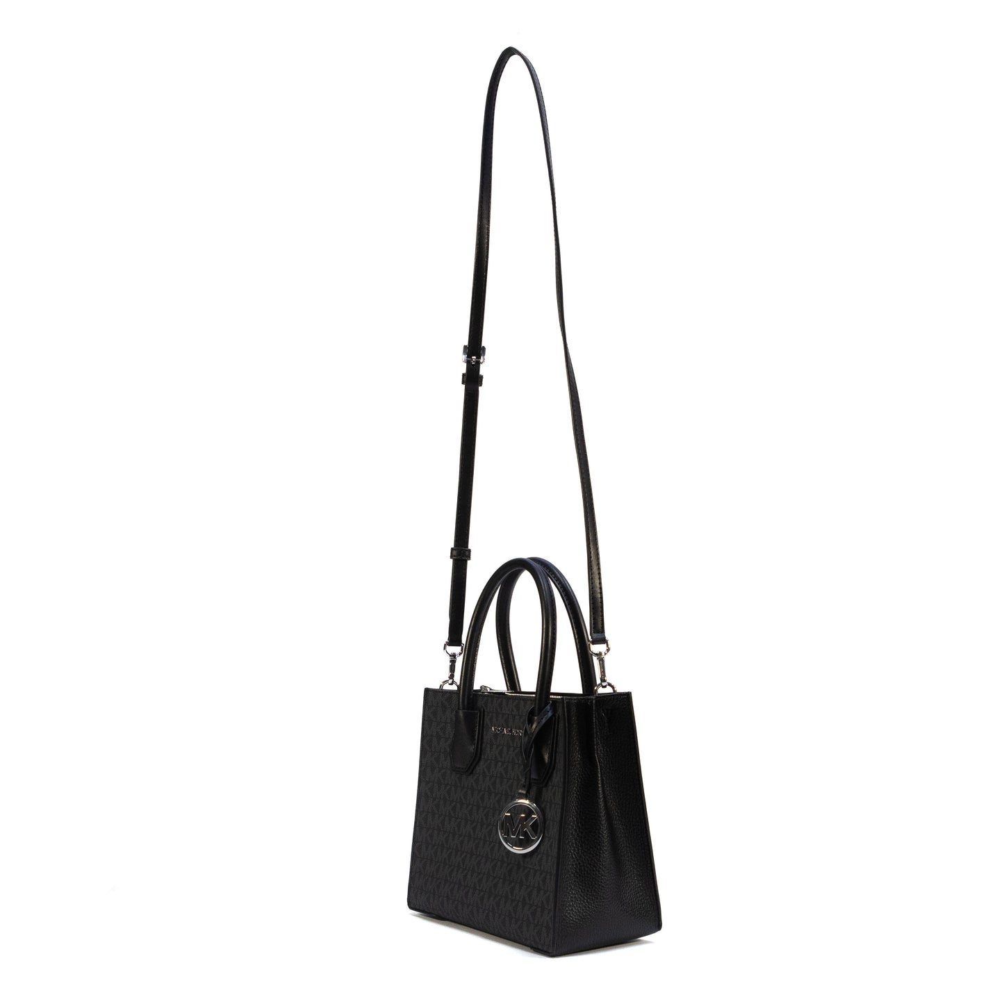 Michael Kors Mercer Medium Signature Messenger Satchel Bag - Black