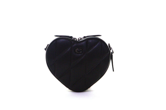 Coach Quilted Leather Heart Crossbody - Black