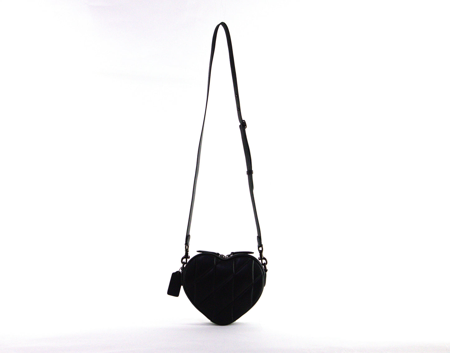 Coach Quilted Leather Heart Crossbody - Black