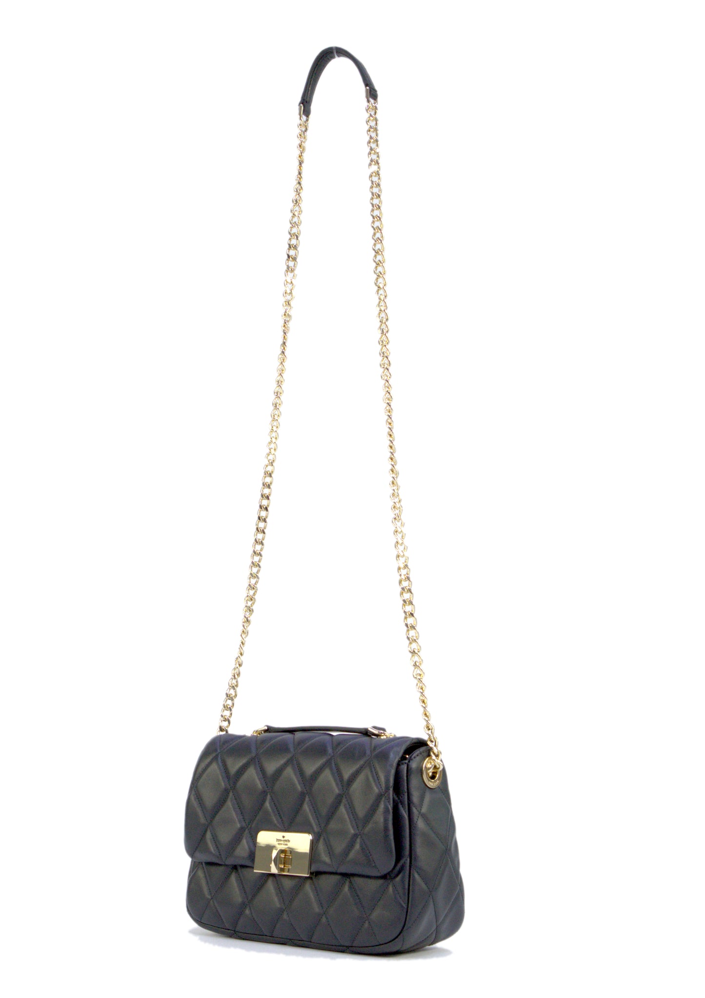 Kate Spade Small Quilted Smooth Leather Flap Crossbody Bag - Black