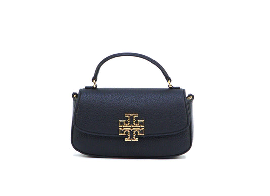 Tory Burch Britten Mini Top Handle Leather Crossbody Bag - Black