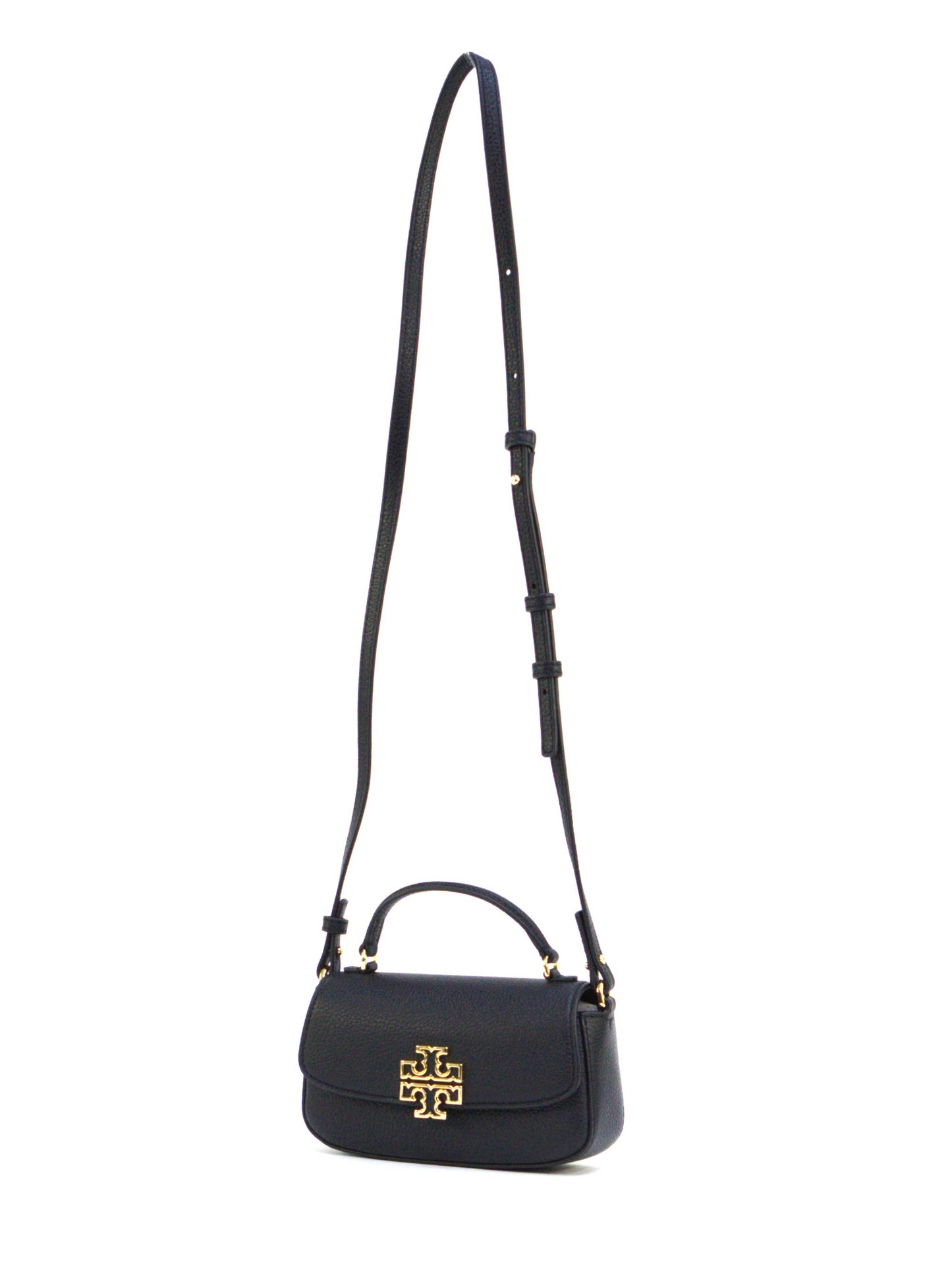 Tory Burch Britten Mini Top Handle Leather Crossbody Bag - Black