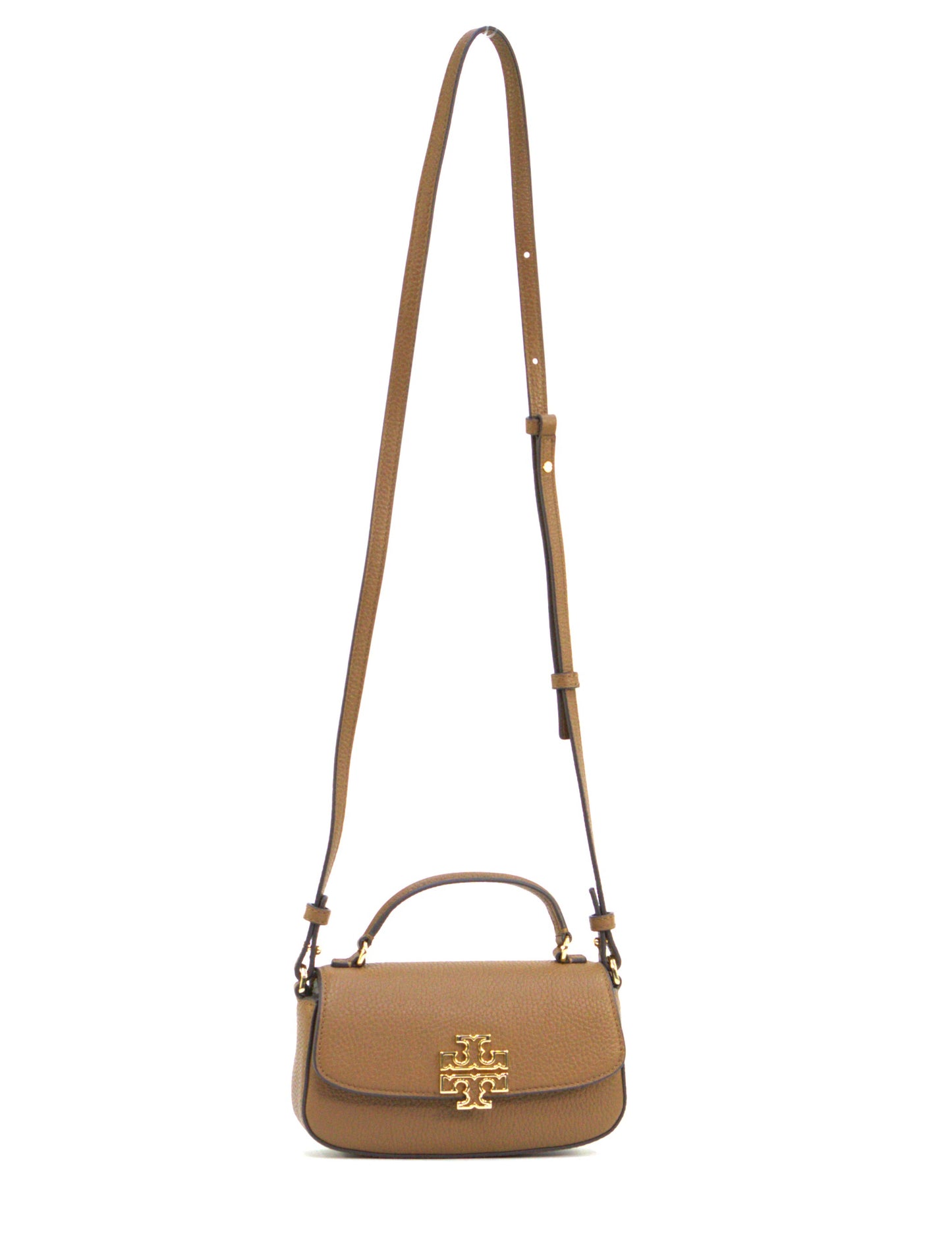 Tory Burch Britten Mini Top Handle Leather Crossbody Bag - Moose