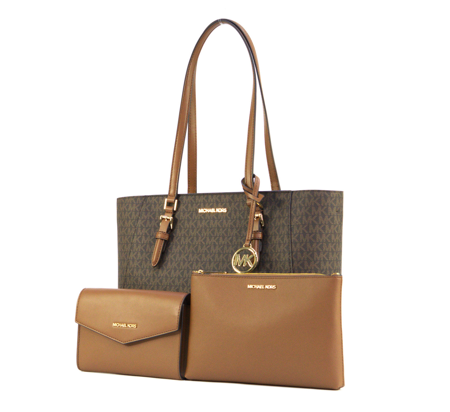 Michael Kors Charlotte LG 3 IN 1 Tote Shoulder Bag - Brown