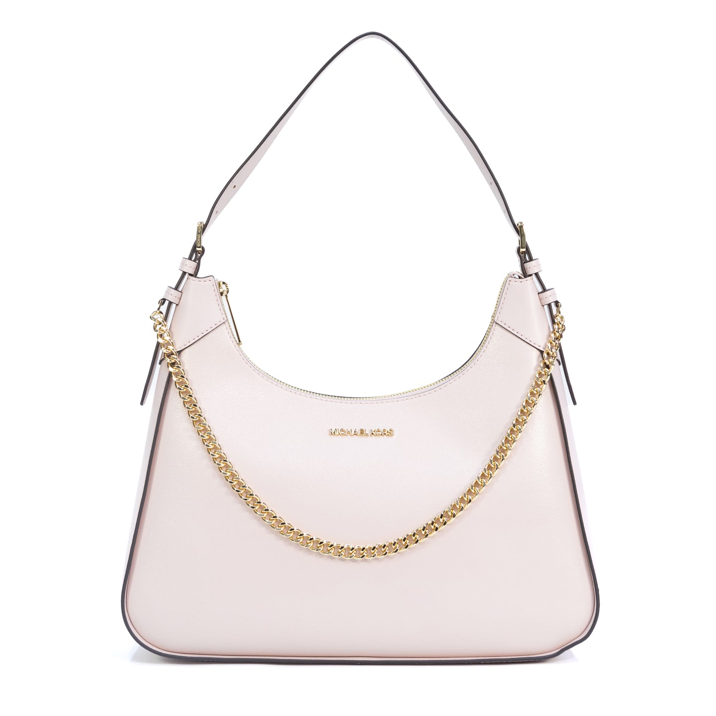 Michael Kors Wilma Large Smooth Leather Chain Shoulder Bag - Powder Blush