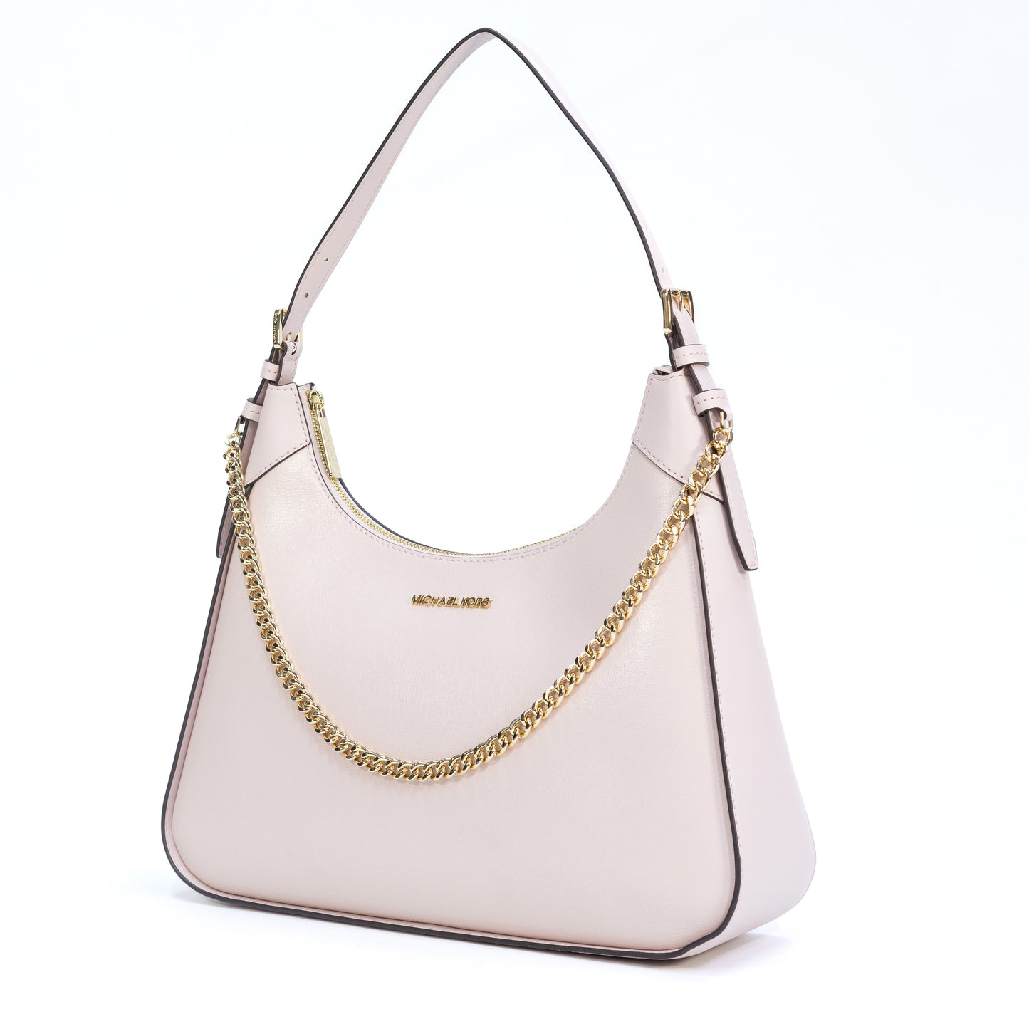 Michael Kors Wilma Large Smooth Leather Chain Shoulder Bag - Powder Blush