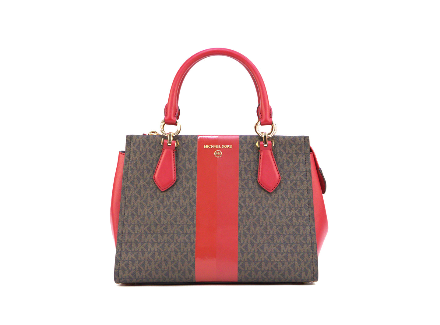 Michael Kors Medium Monogram Satchel Bag - Crimson