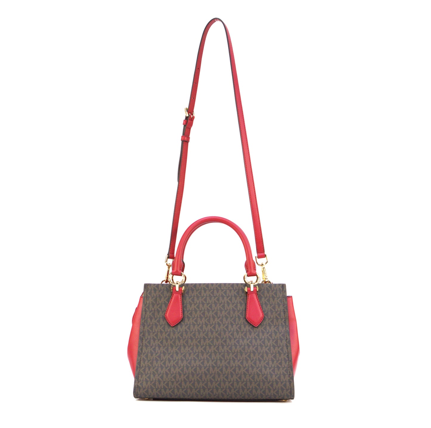 Michael Kors Medium Monogram Satchel Bag - Crimson