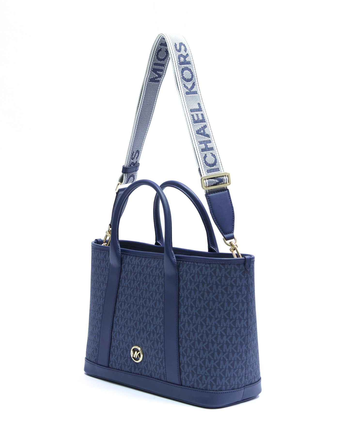 Michael Kors Luisa Medium Signature Logo Satchel - Admiral Blue