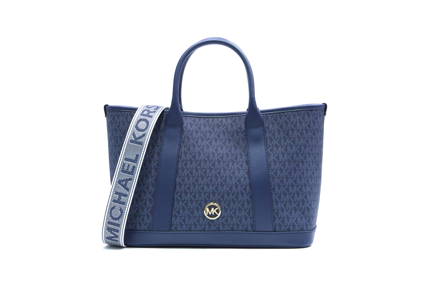 Michael Kors Luisa Medium Signature Logo Satchel - Admiral Blue