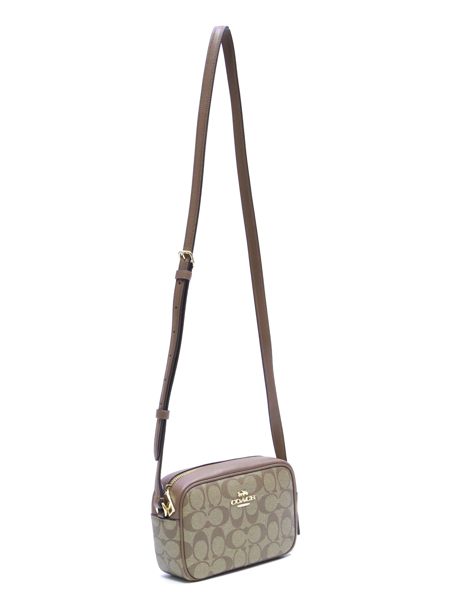 Coach Mini Jamie Camera Bag In Signature Canvas -Khaki Saddle 2