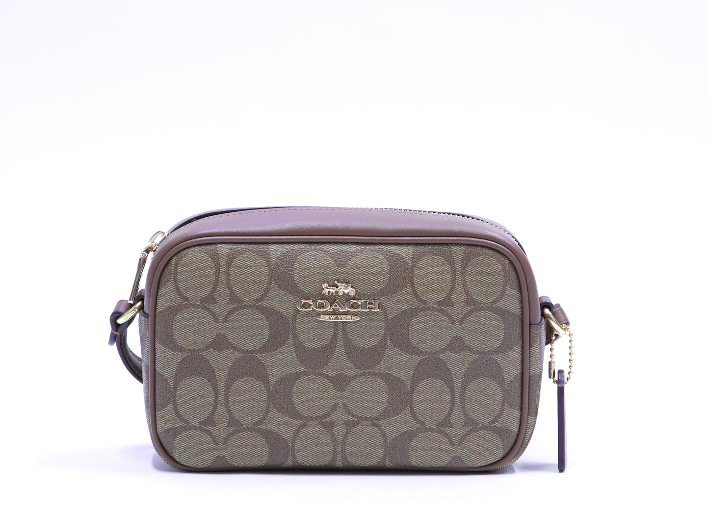 Coach Mini Jamie Camera Bag In Signature Canvas -Khaki Saddle 2