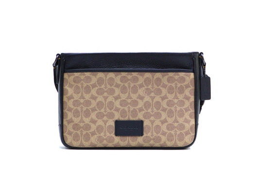 Coach District Crossbody Bag In Signature Canvas - Tan/Black