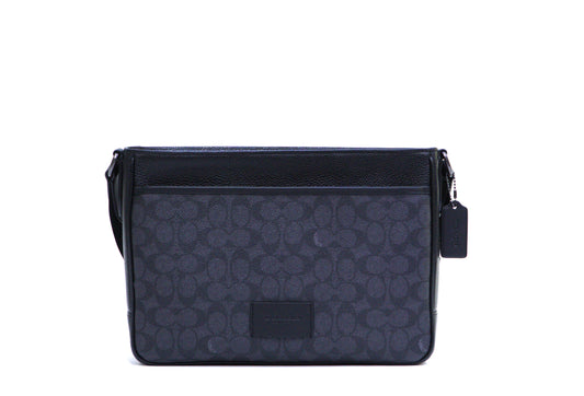 Coach District Crossbody Bag In Signature Canvas - Gunmetal/Charcoal/Black