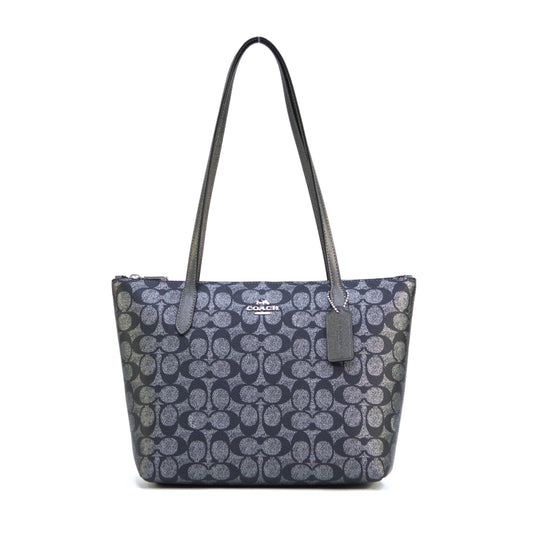 Coach Fiona Zip Tote Bag In Signature Canvas - Silver/Gunmetal Multi