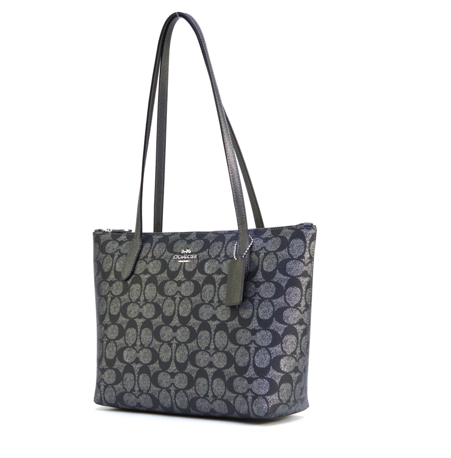 Coach Fiona Zip Tote Bag In Signature Canvas - Silver/Gunmetal Multi