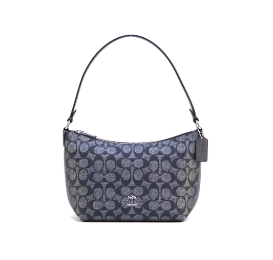 Coach Zip Top Shoulder Bag In Signature Canvas - Silver/Gunmetal Multi