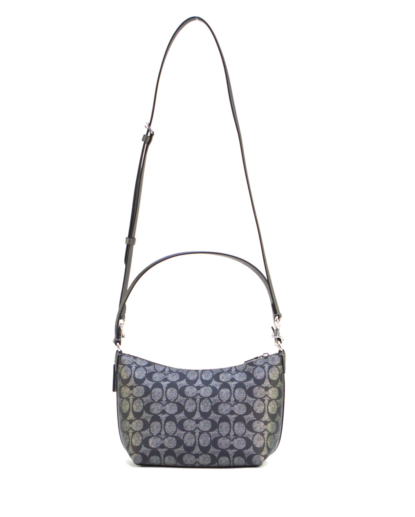 Coach Zip Top Shoulder Bag In Signature Canvas - Silver/Gunmetal Multi