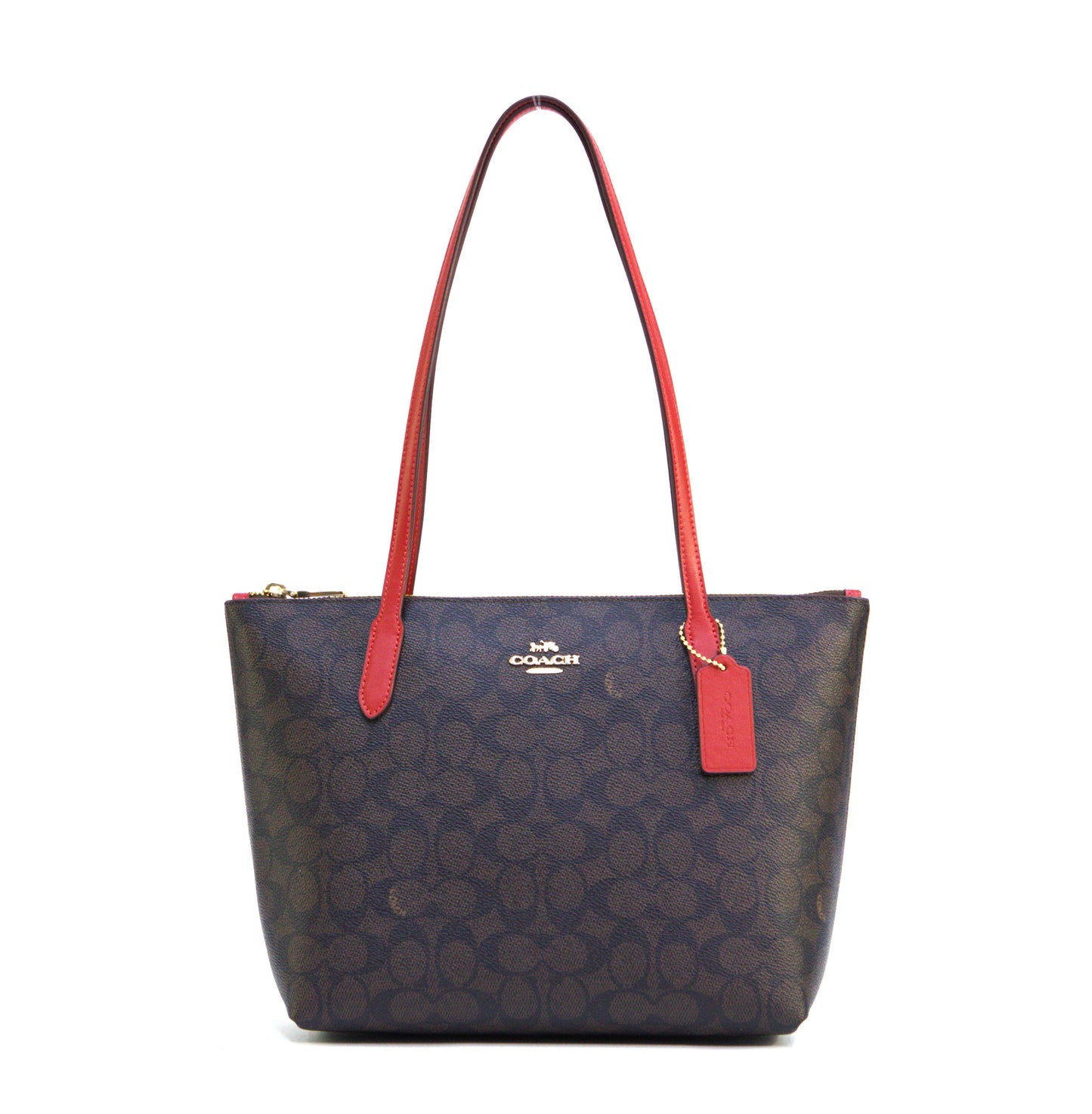 Coach Fiona Zip Tote Bag In Signature Canvas - Bold Red