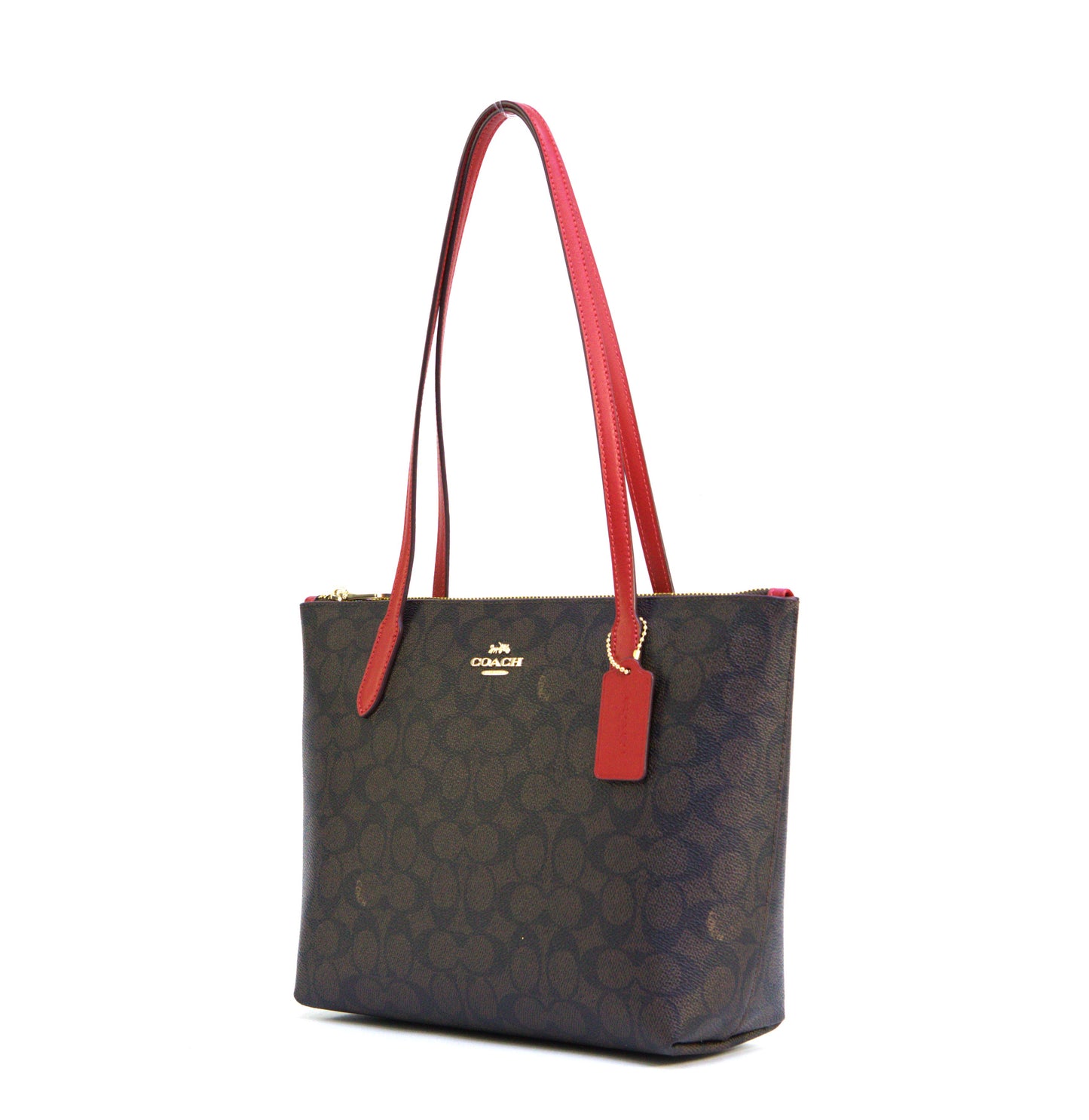 Coach Fiona Zip Tote Bag In Signature Canvas - Bold Red