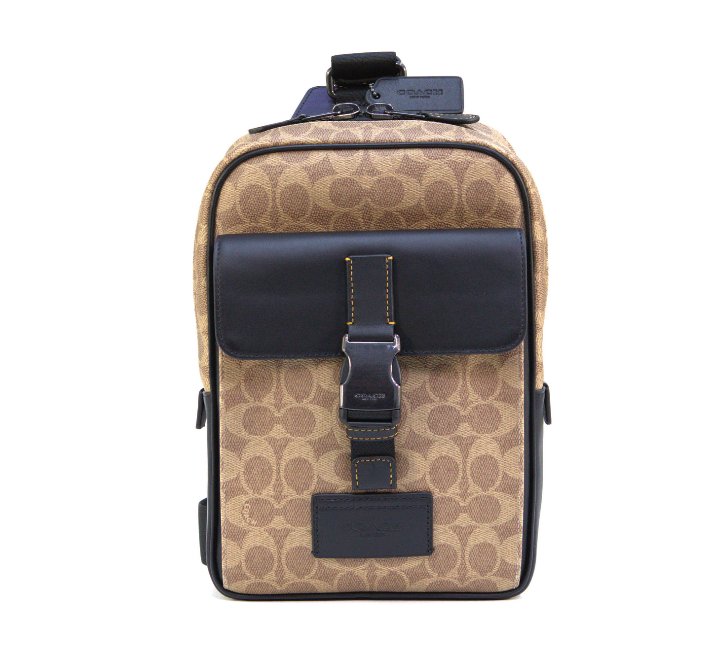 Coach Track Pack In Signature Canvas - Tan/Black