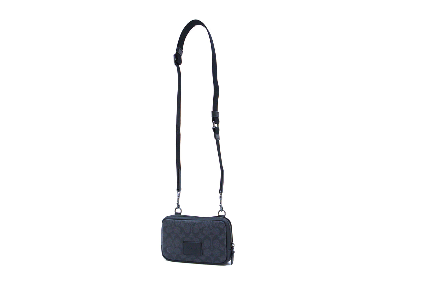 Coach Carrier Phone Crossbody Signature - Charcoal/Black