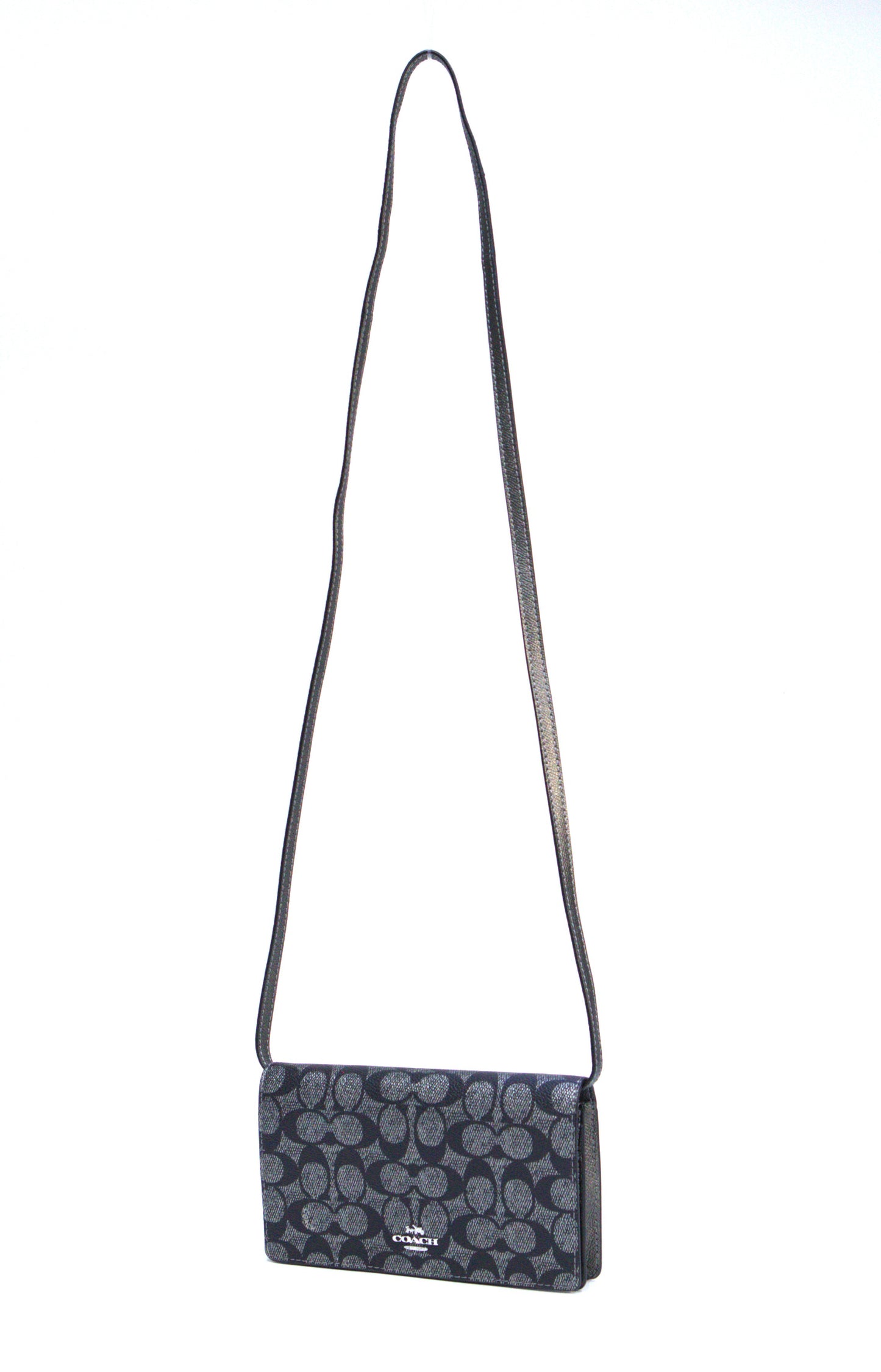 Anna Foldover Clutch Crossbody Bag In Signature Canvas - Silver/Gunmetal Multi