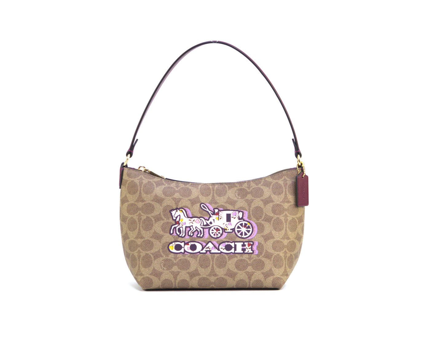 Coach Zip Top Shoulder Bag In Signature Canvas With Horse And Carriage Print