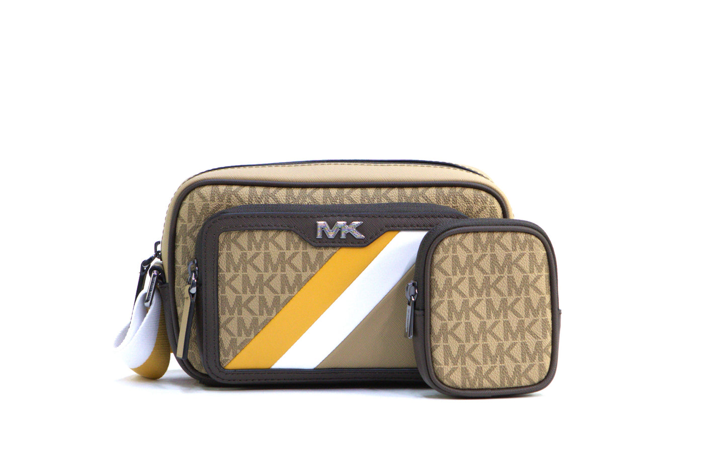 Michael Kors Rivington Double Zip Cam Bag w/ Pouch - Golden Rod