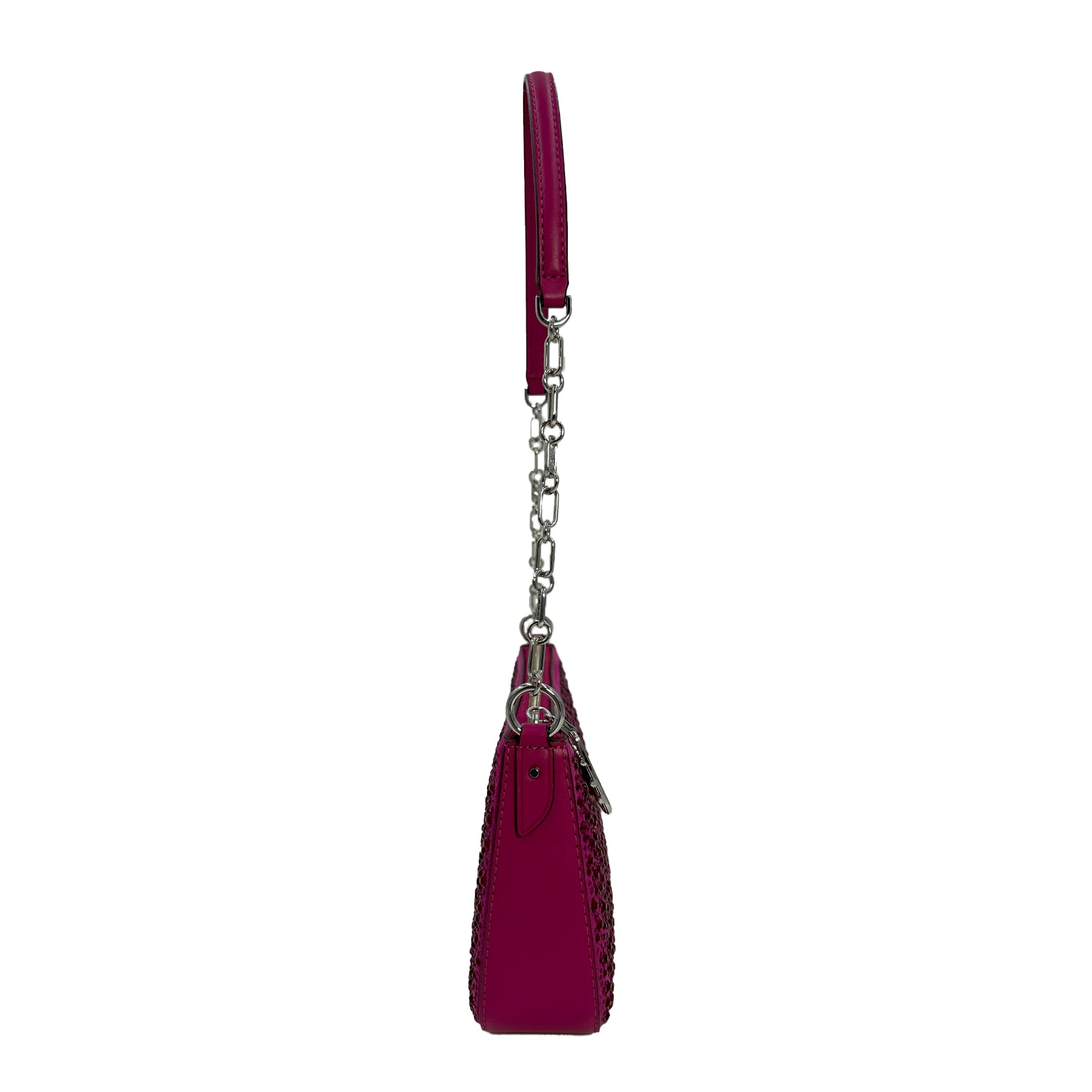 Michael Kors Women's Empire Medium Embellished Suede Chain Link Pouchette - Pink - 196237346827