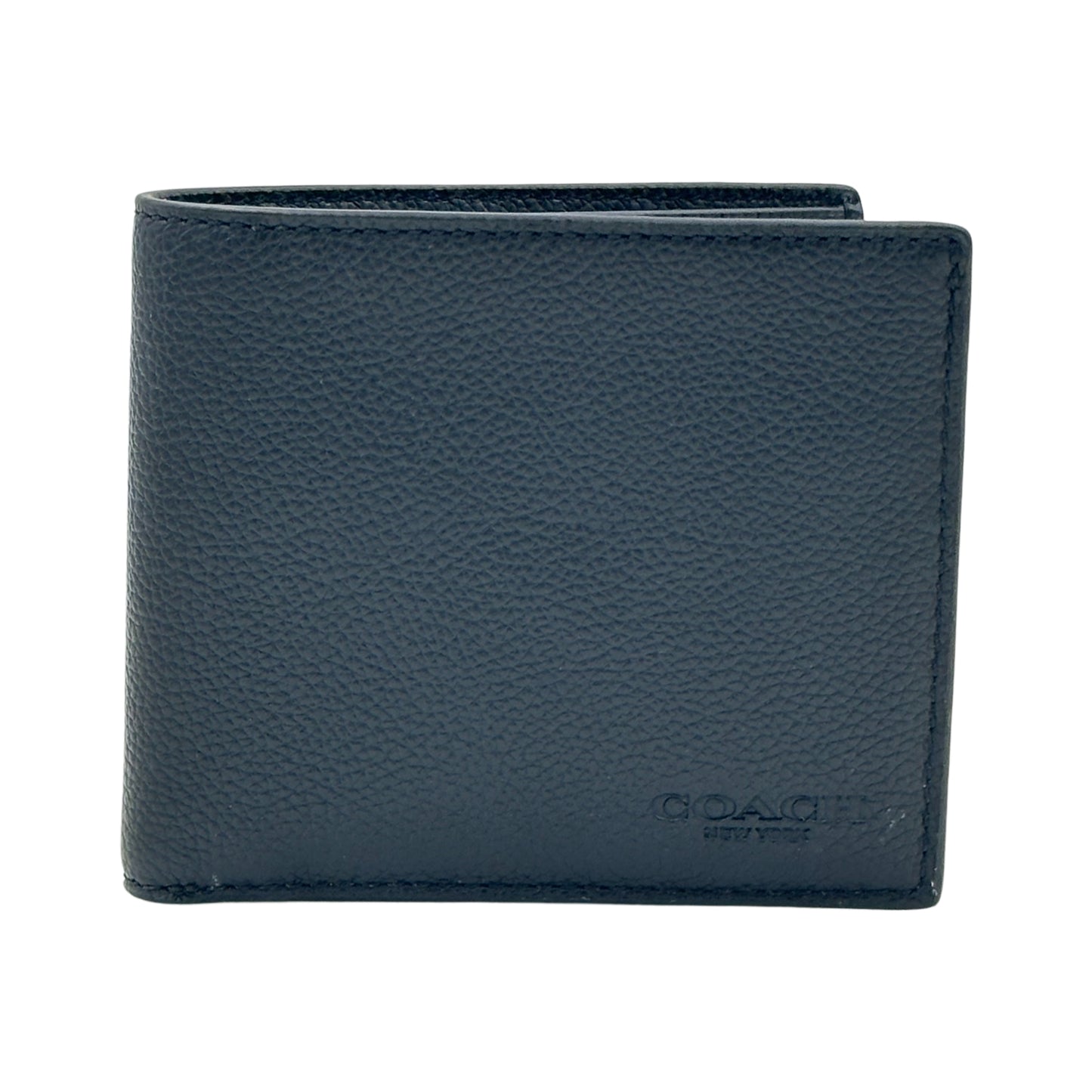 Coach Men's ID Billfold Wallet in Refine Pebble Leather - Black