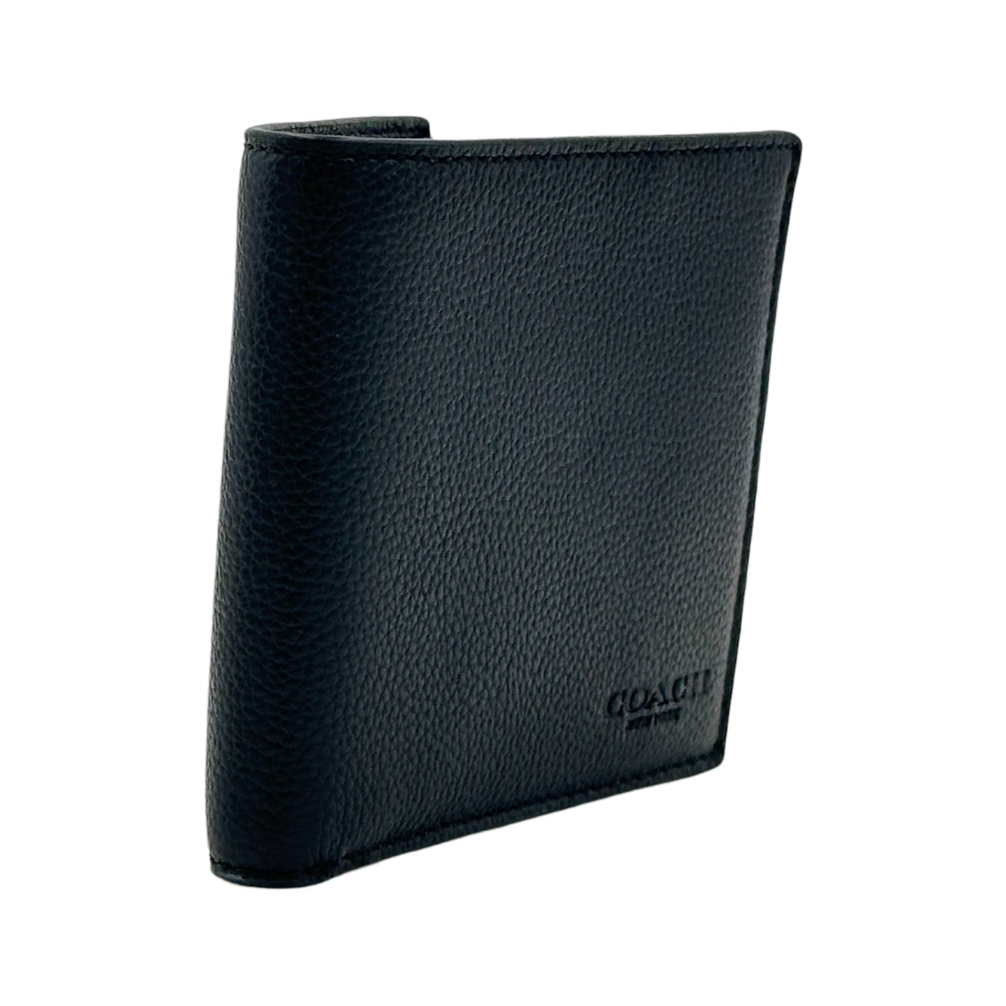 Coach Men's ID Billfold Wallet in Refine Pebble Leather - Black