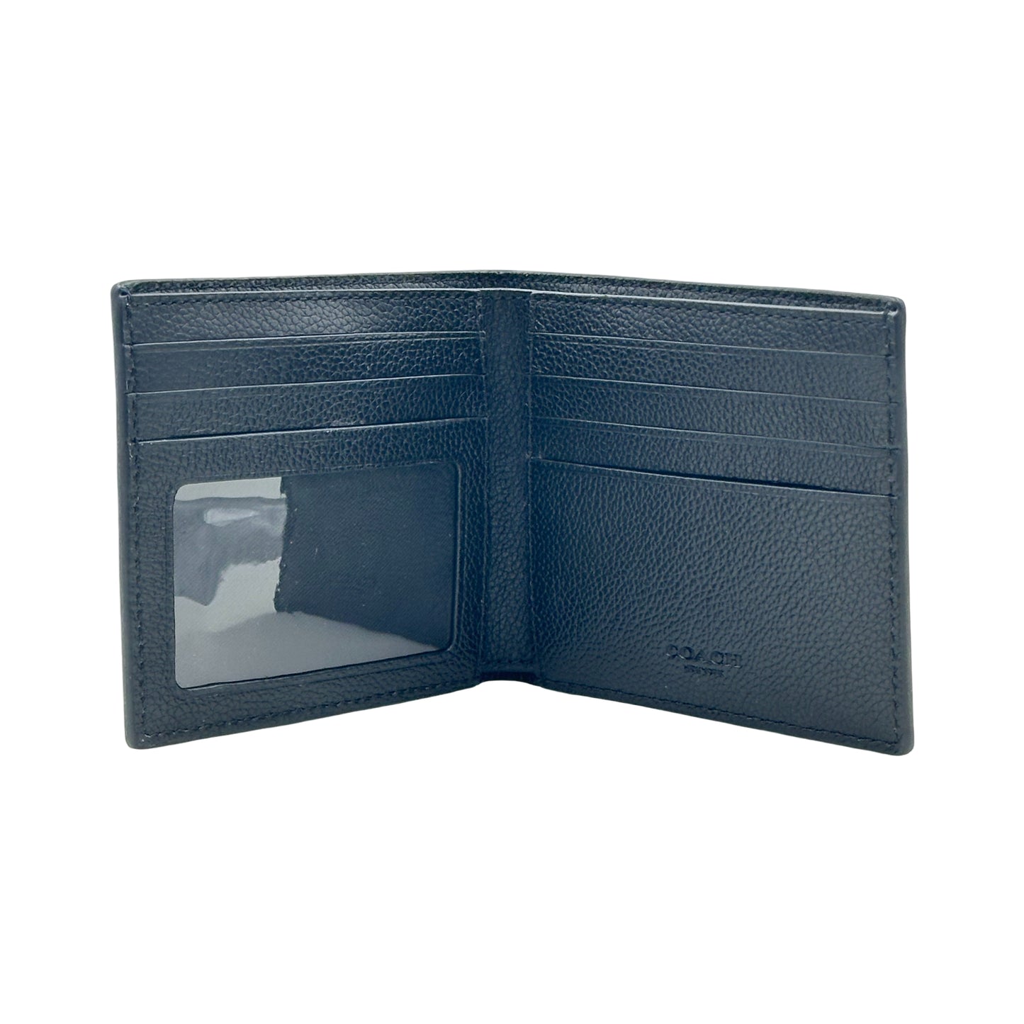 Coach Men's ID Billfold Wallet in Refine Pebble Leather - Black