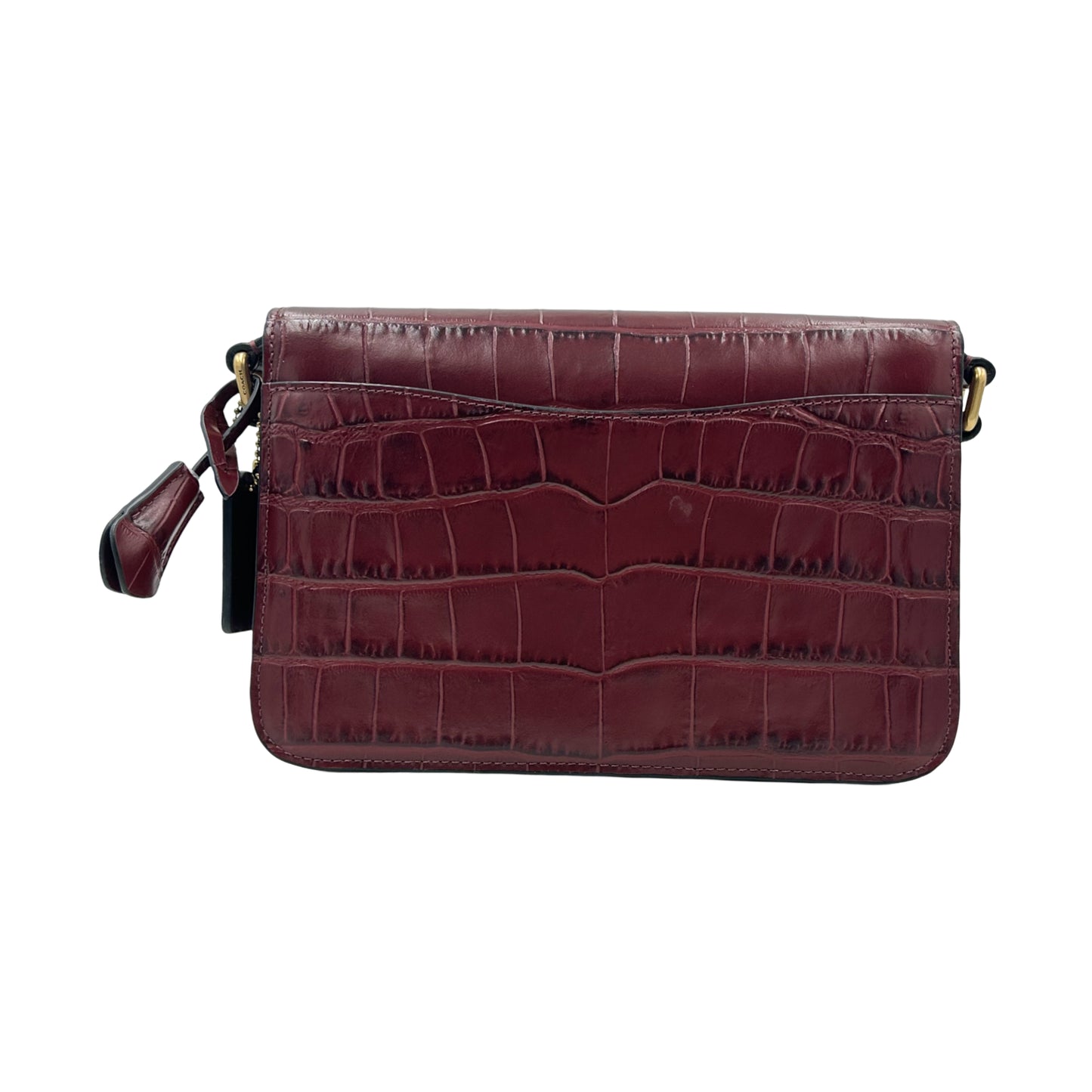 Coach Studio Embossed Croc Crossbody Shoulder Bag - Wine