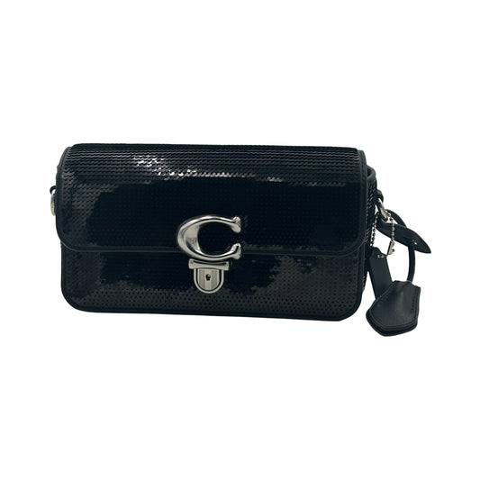 Coach Studio Baguette Sequin Crossbody Bag - Black