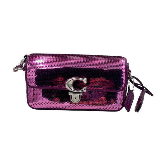 Coach Sequin Studio Baguette Bag - Dark Magenta