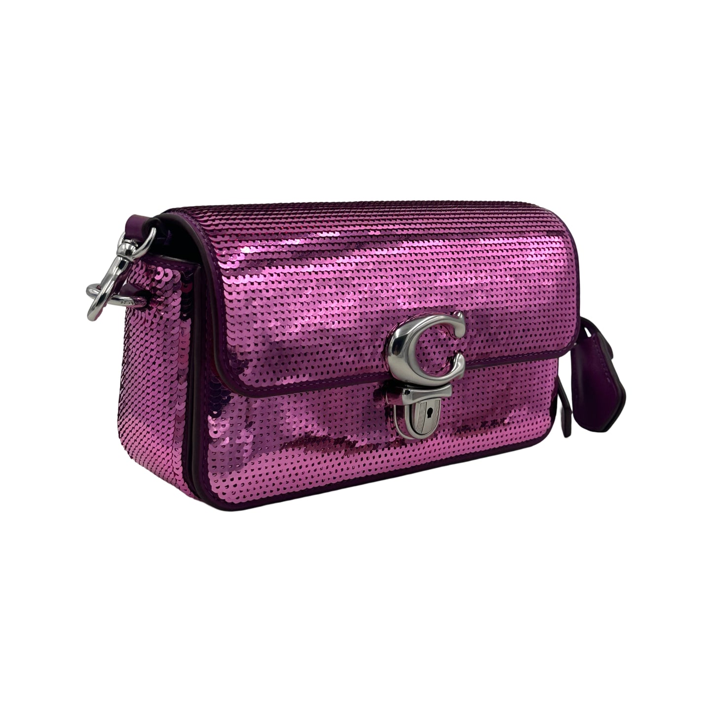 Coach Sequin Studio Baguette Bag - Dark Magenta