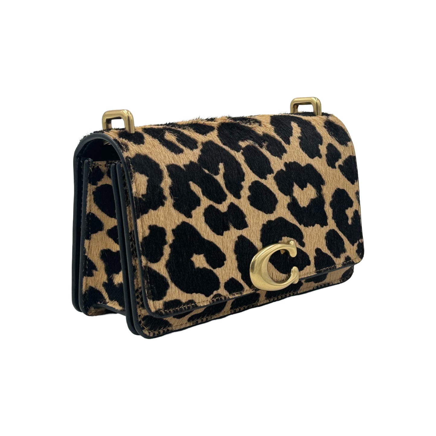 Coach Bandit Crossbody Bag In Haircalf With Leopard Print