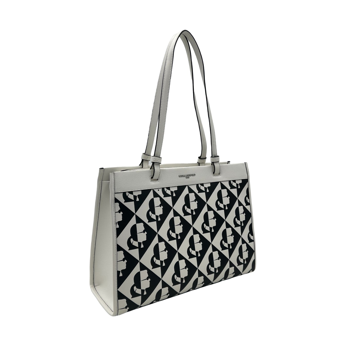 Karl Lagerfeld Maybelle Logo Large Tote Bag - White/Black