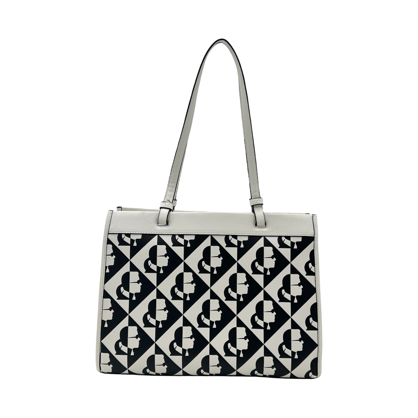 Karl Lagerfeld Maybelle Logo Large Tote Bag - White/Black