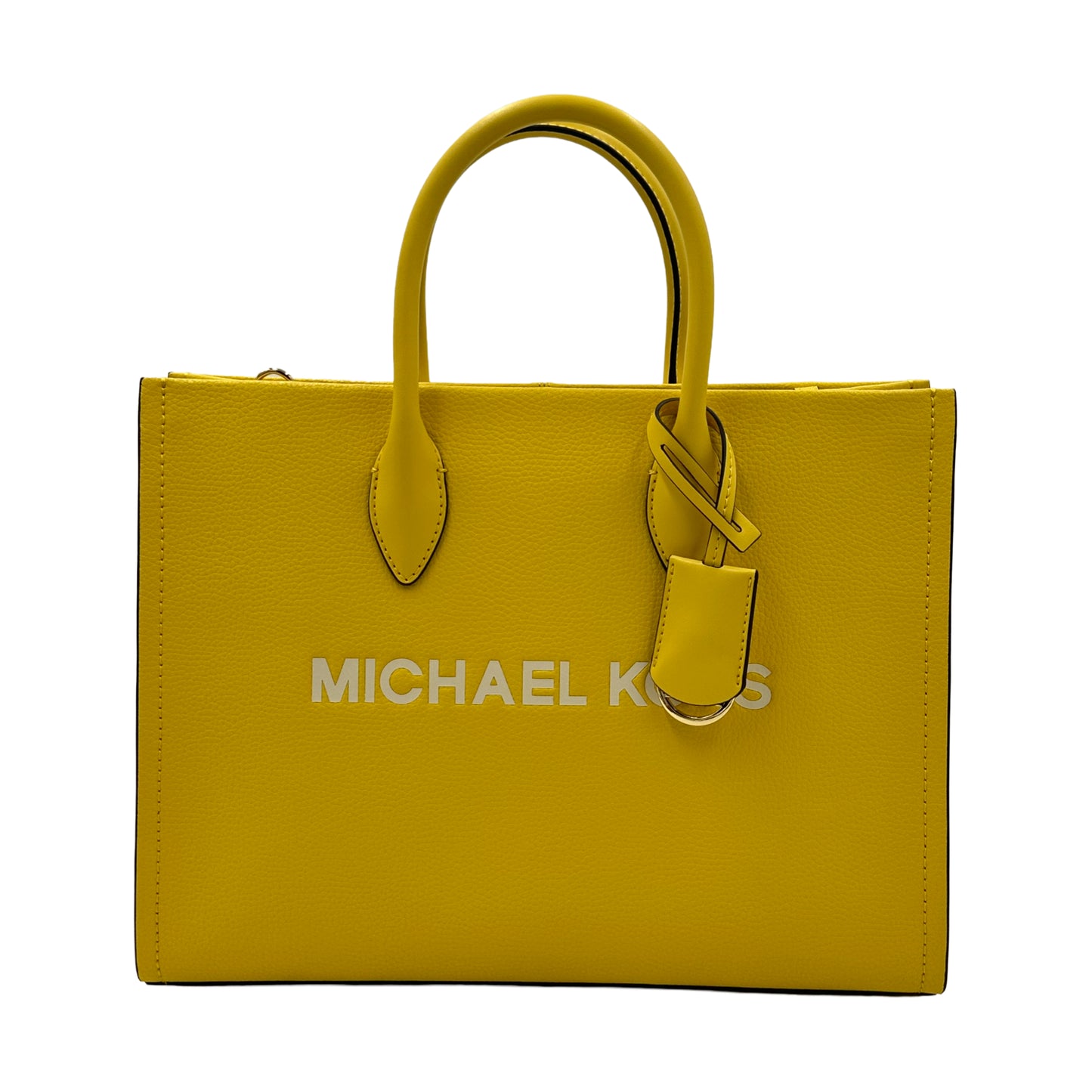 Michael Kors Mirella Medium Leather East West Crossbody Tote Bag - Golden Yellow