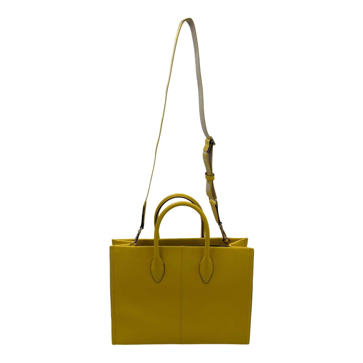 Michael Kors Mirella Medium Leather East West Crossbody Tote Bag - Golden Yellow