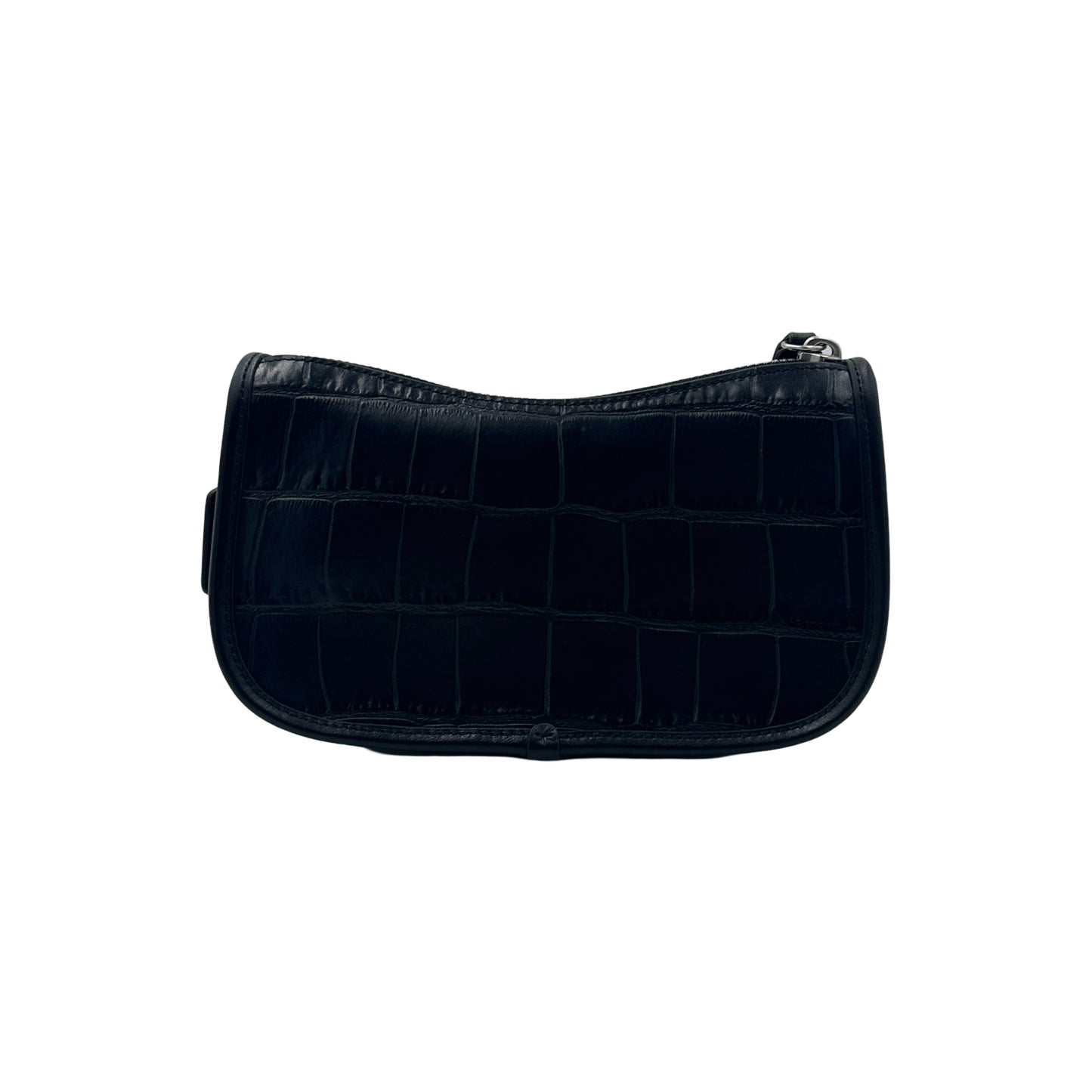 Coach Embossed Croc Leather Swinger 20 Shoulder Bag - Black