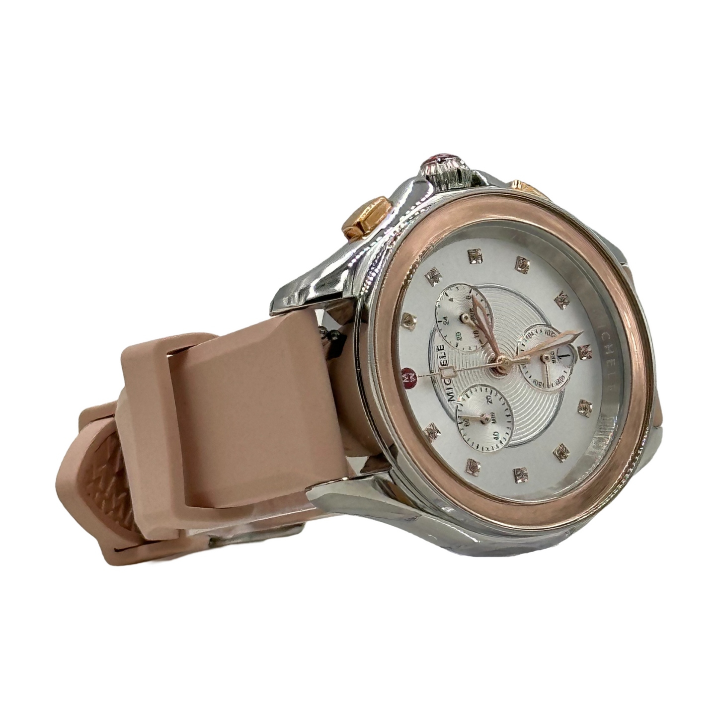 Michele Cape Chronograph Desert Rose Silicone Quartz Watch - MWW27E000024