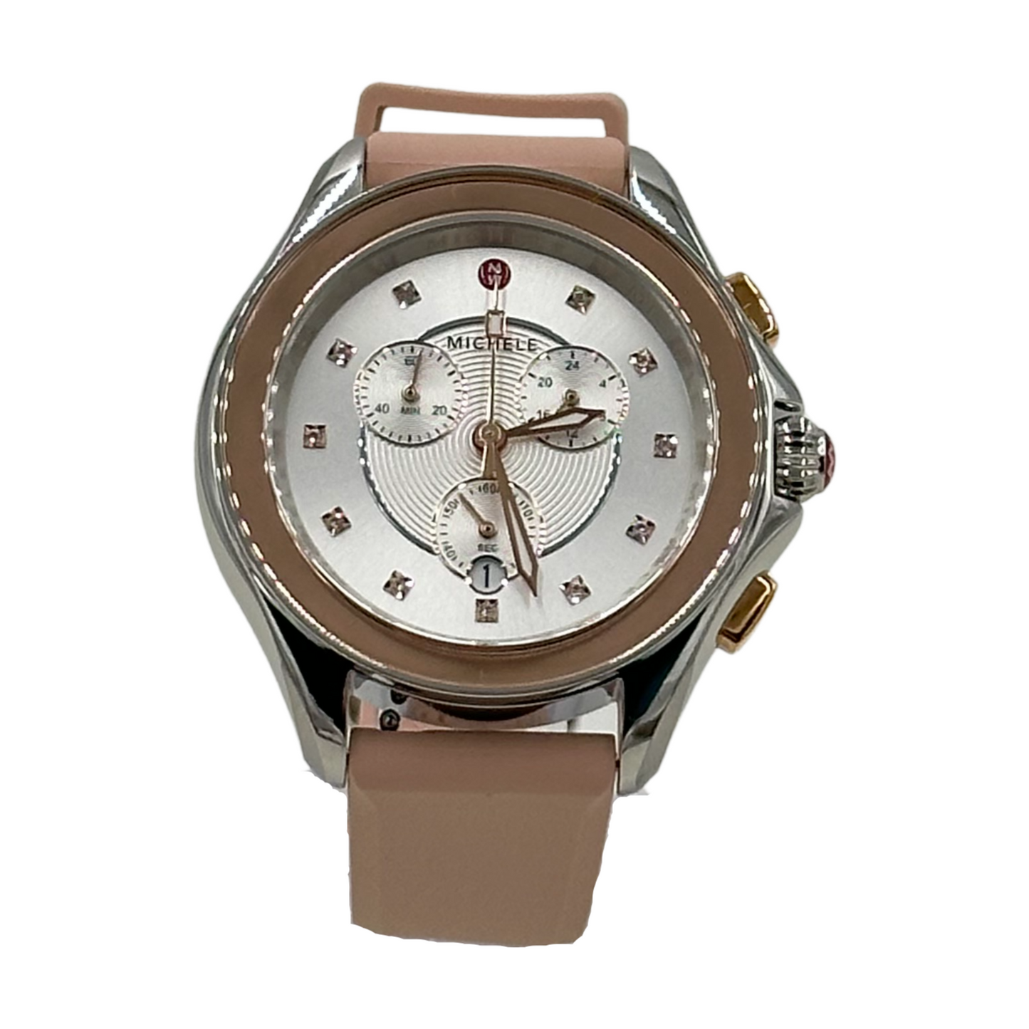 Michele Cape Chronograph Desert Rose Silicone Quartz Watch - MWW27E000024